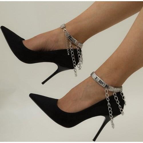 Punk Shoes Chain Decoration Snake Chain Anklet For Women Men Multi Layer Pendant Ornament Chain For Shoe Bracelet On The Leg