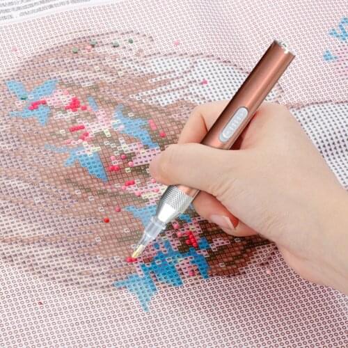 USB Charging Diamond Painting Point Drill Pen Accessories DIY Crafts Durable LED Light Point Drill Pen 5D Diamond Painting Tool