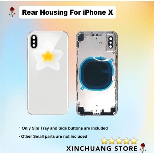 Premium Quality Rear Housing Assembly For iPhone X with Mid Frame Rear Glass Sim Tray Camera lens with Frame with Tools