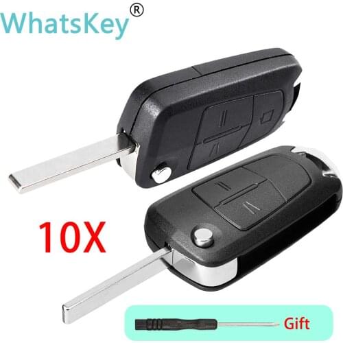 WhatsKey 10Pcs/Lot 2 3 Buttons Flip Folding Remote Key For Opel Insignia Key Shell Cover Case for Astra H Corsa D Vectra Zafira