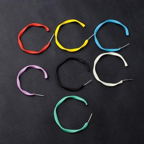 Orgin Summer Unique Design Multicolor Spiral Hoop Earrings for Women Korean Fashion C Shape Earrings Jewelry Accessories
