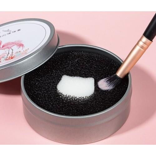 Zq Cleanser of Makeup Brush Eyeshadow Brush Cleaning Box Foundation Dry Cleaning Sponge Disposable Brush Box Tool