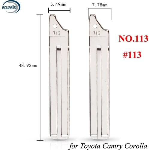 10PCS, NO.113 Universal Remotes Flip Key Blade 113# for Toyota Camry Corolla KD Remote