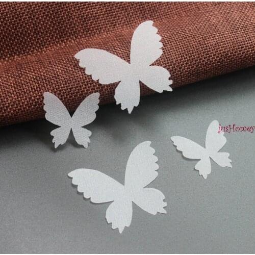 100PCS white Organza Fabric Butterfly Appliques Single-layer Translucent Chiffon Butterfly for Wedding Party Decor
