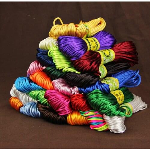 20m*2mm Colored Chinese Knot Knitting Rope DIY Craft Supplies Cord Bracelet Necklace Braided Wire Ornament Sewing Accessories