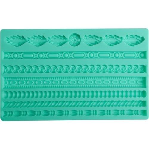 3D Knit Rope Silicone Pearl Shell Fried Dough Twist Fondant Mould Cake Border Decorating Molds Sugar Icing Gumpaste Tool R9JC