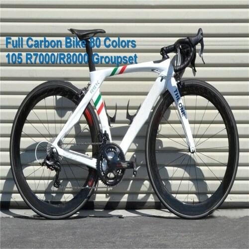 White RB1K THE ONE Road Carbon Complete Full Bike Glossy with R7000 R8000 groupset 50mm Road Wheelset