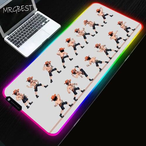 MRGBEST One Piece Anime Luffy Large Game Player RGB Mouse Pad XXL USB Computer MousePad LED Backlit Pads Desktop Keyboard Mat Xl