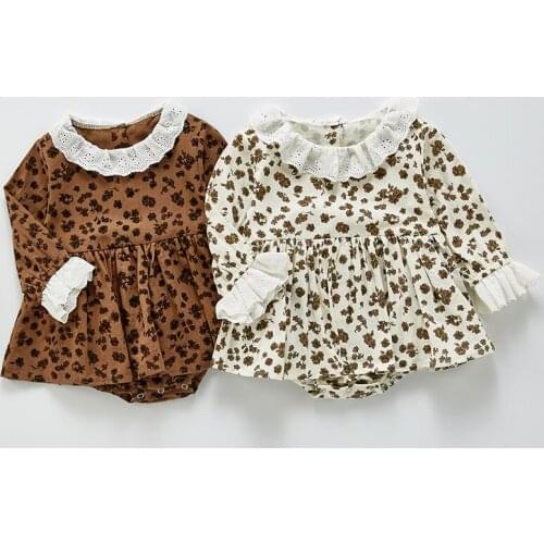 Infant Baby Girls Floral Printing Jumpsuit Spring Autumn Baby Girls Clothes Toddler Baby Girl Cotton Long Sleeve Romper