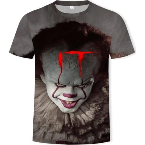 Thriller movie T Shirt The Clown 3D Printed T-shirt Joker Casual Tshirt Short Sleeved joke Man / Woman Children Tops Cool Tees