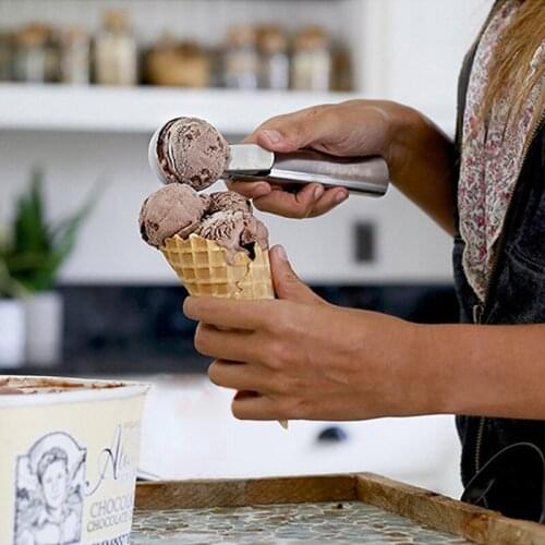 Ice Cream ScoopStainless Steel Ball Maker Frozen Yogurt Cookie Dough Meat Balls Spoon Watermelon Kitchen Tool