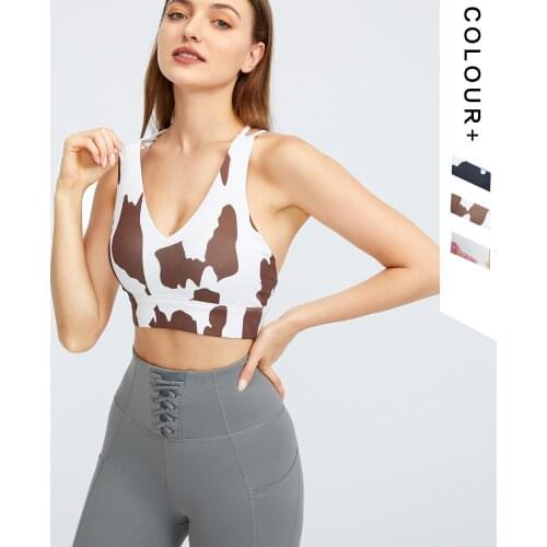 Colorful Padded Bras Tight Yoga Sports Bra Crop Top Beauty Back Running Vest Bra Biker Training Women Clothing