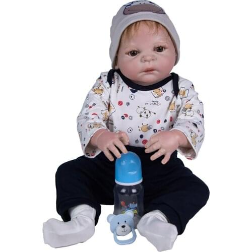 23 Inch Clearance Mohair Toddler Doll Full Silicone Body Reborn Baby Dolls Truly Fashion Baby Toys For Kids Birthday Gifts