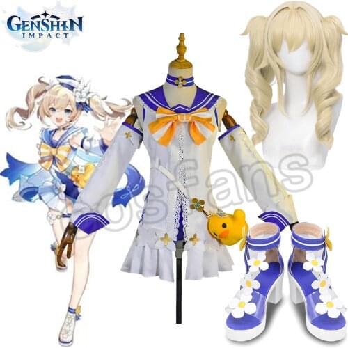Genshin Impact Barbara Swimsuit Cosplay Costume Swimsuit Summer Cute Swimwear Game Carnival Halloween Party Women Outfit Dress