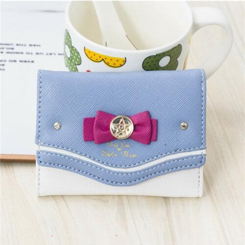 Fashion Mini Womens Cute Bows Short Wallet Lady Girls Hasp Card Holder Clutch Coin Purse PU Leather New