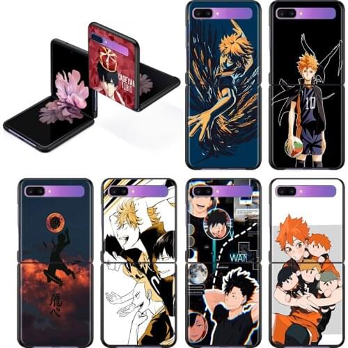Anime Volleyball Fashion Mobile Hard Shockproof Cover For Samsung Galaxy Z Flip 3 5G Black Fundas Phone Case
