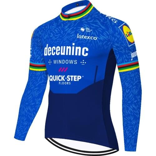 Men 2021 pro team quick step mens cycling jersey summer spring Bicycle cycling Moutain Breathable long sleeve Bike jersey