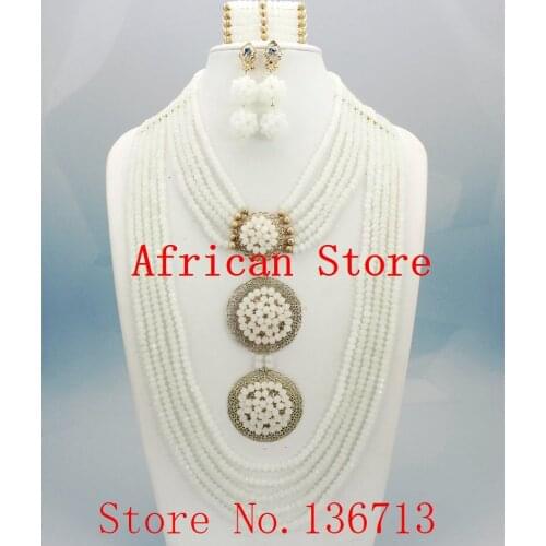 Newest african beads jewelry set 2016 nigerian wedding african beads 7 color indian multi layer necklace / Earrings women R851