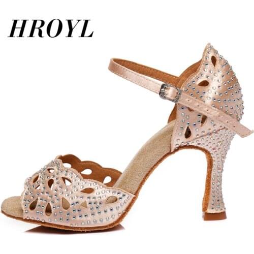 New Latin dance shoes for girl women ladys Rhinestone ballroom professional Salsa tango party dancing shoes high heel