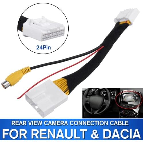 NEW 24Pin Original Video Input Switch Reverse Parking Camera RCA Adapter Cable For Renault Stepway Vivaro Dacia Sandero Clio 4