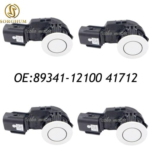 New SET(4) Up-to-date 89341-12100 41712 Parking Sensor Distance Control PDC For TOYOTA White Color