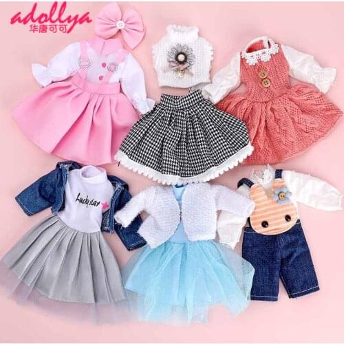 Adollya 1/6 BJD Doll Clothes Cloth Doll Accessories Fashion Kawaii Lace Flower Skirt Toys For Girls BJD Dress For Dolls Clothing