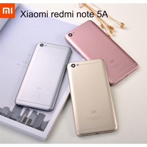 Xiaomi Redmi Note 5A Plastic Battery Back Cover Housing Rear Door Case Replacement For Redmi Note 5A With Side Buttons And Logo