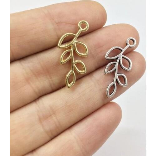 Eruifa Pretty 20pcs 10*25mm Leaf Zinc alloy charms Wholesales necklace,earring bracelet jewelry DIY handmade 2 colors