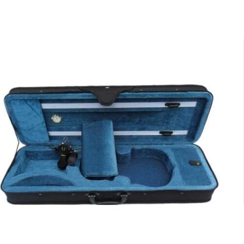 Lake Blue Interior High-grade portable violin case square box package gold table double strap cloth 1/4 1/8 1/2 3/4 4/4