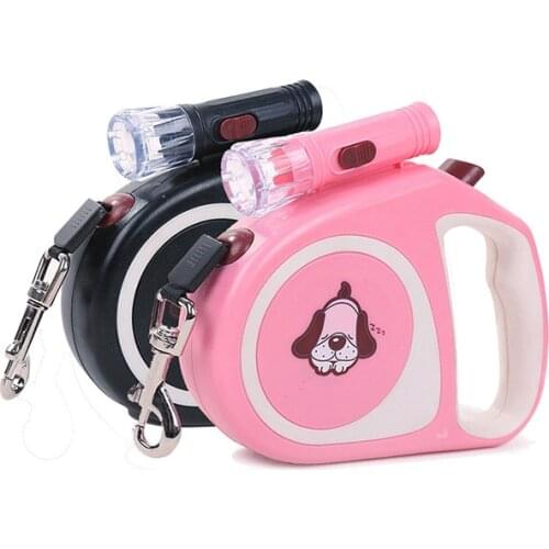 5M Dog Lights Leash Walking Running Pet Leash Supplies Retractable Traction Rope Creative Lamp Automatic Rope Pets Acessorios