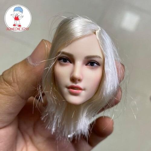 SDH036 1/6 Female Head Sculpture blond hair beautiful Hunter girl Head Carving for 12" TBLeague Action Figure Body jiaou doll