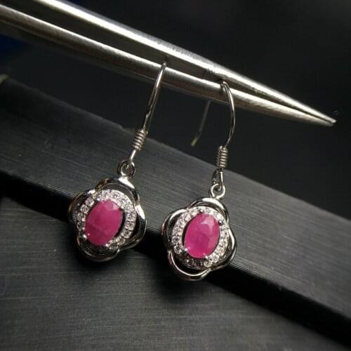 Uloveido Girls Red Topaz Stone Drop Earrings for Women, 925 Sterling Silver Dangle Earrings for Women Girls 20% FR172