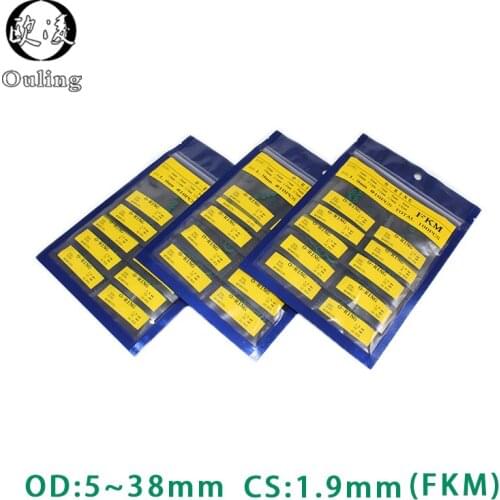 O-Ring Fluorine rubber Ring Green FKM multiple size repair kit combination thickness CS1.9mm Seal Oil Gaskets wear resistant