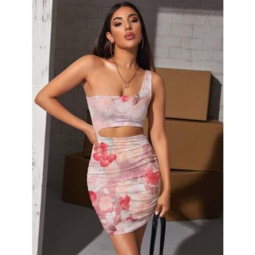 Giyu Brand Flower Dress Women Painting Vestido Sexy Art 3d Print Colorful Bodycon Dress Womens Clothing Summer New Korean Style