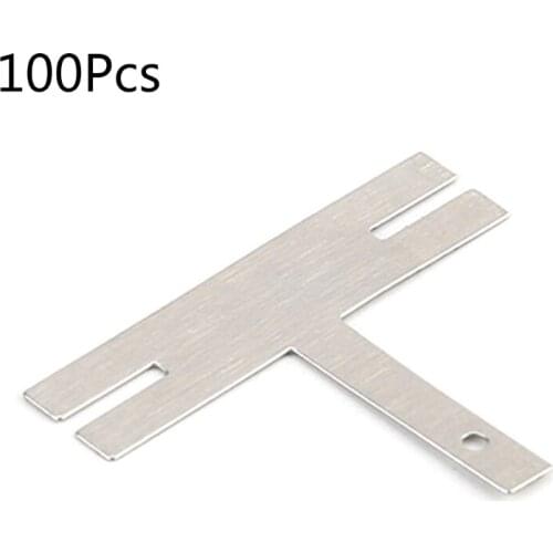 0.15*20*4 100 Pcs/Lot T Type Nickel Plated Steel Strap Strip Sheets for Battery Pack Spot Welding Spot Welder Equipment LX0D