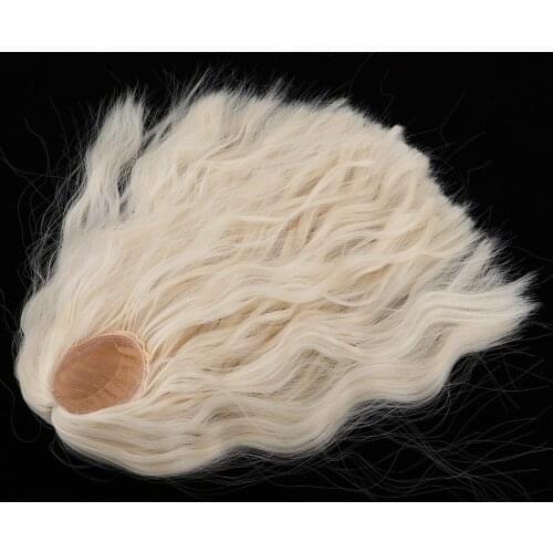 1/4 BJD Long Loose Wave Wig Hairpiece for Dollfie MSD DZ Dolls Clothes Decor Kits Light Gold