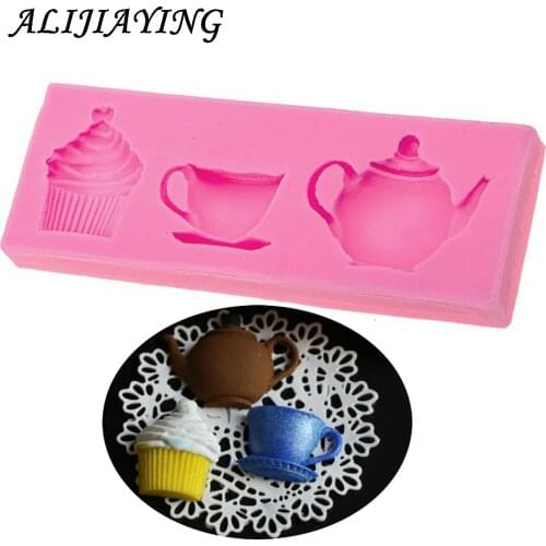 1Pcs DIY Cup Cake Silicone Mold Birthday Wedding Party Fondant Cake Decorating Tools Gumpaste Chocolate Candy Moulds D0571