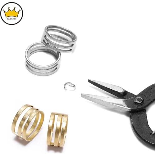 2pcs/lot Stainless Steel Jump Rings Open&close Tools Copper Steel Color Finger Circle Ring For DIY Jewelry Making Tools