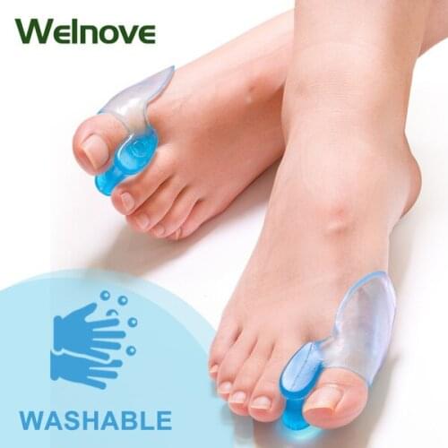 2pcs Soft Silicone Gel Toe Separator Hallux Valgus Bunion Spacers Thumb Corrector Foot Care Tool