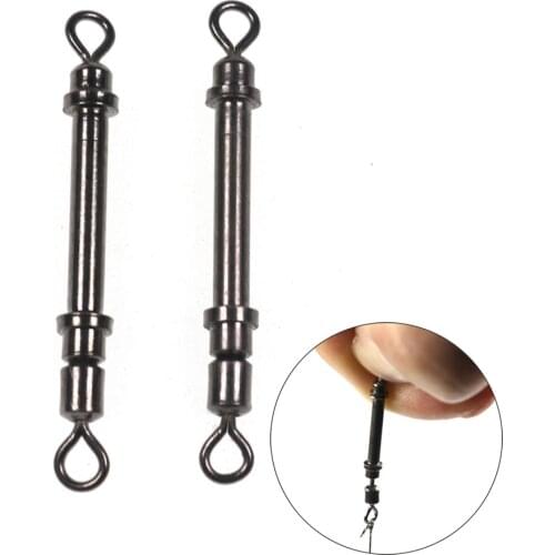 20PCS Alloy Copper High Speed Rolling Elastic Swivels Lead Sheath Tube Sea Fishing Hook Lure Connector Accessories SS S M L