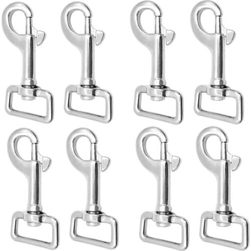 316 Stainless Steel Silver 60mm Clips Swivel Eye Snap Hook Dive Single Ended Swivel Eye Bolt Hook Buckle for Cord Cable Rope