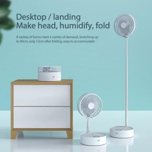 Remote Control Shaking Head Fan 4 IN 1 USB Wireless Folding Retractable Fan Humidifying Silent Water Cooling Fan Charging