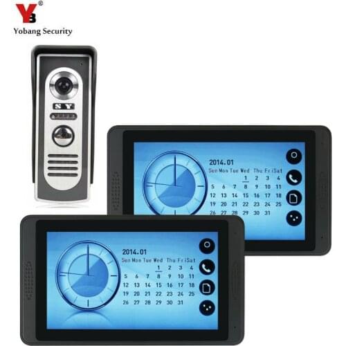 7" all touch screen Wired Video Door Phone System Visual Intercom Doorbell With monitor, photo record,intercom, unlock