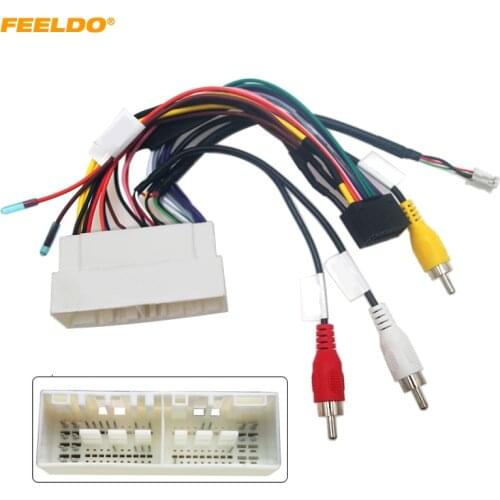 FEELDO Car Audio CD/DVD Player 16PIN Android Power Cable Adapter For Hyundai Encino Mistra KIA K3 KX5 Radio Wiring Harness #6500
