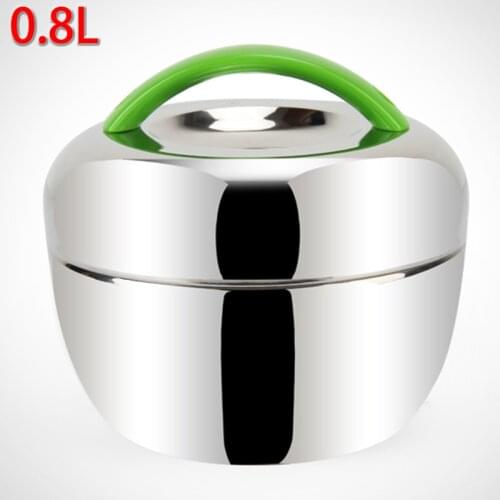 Stainless-Steel Double Layer Round Bento-Thermo Lunch Box Food Storage Containe Portable Outdoor Lunch Box Portble