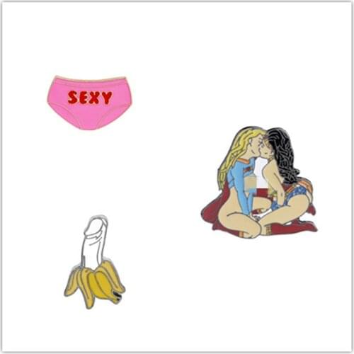 Sexy Banana enamel pin Cartoon brooches Button Badge Gift for friends Lapel pin buckle Gay Funny jewelry Clothes Jeans cap bag