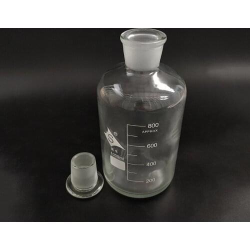 Reagent bottle,Narrow neck with standard ground glass Hollow/Solid stopper,Clear,Ordinary glass,Capacity 1000ml,Sample Vials