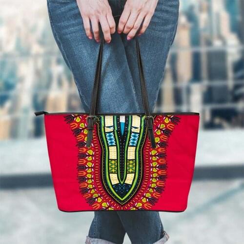 FORUDESIGNS Traditional African Tribe Womens Handbags Large Capacity Female Pu Learther Tote Shoulder Bag for Ladies Wopmen Bag