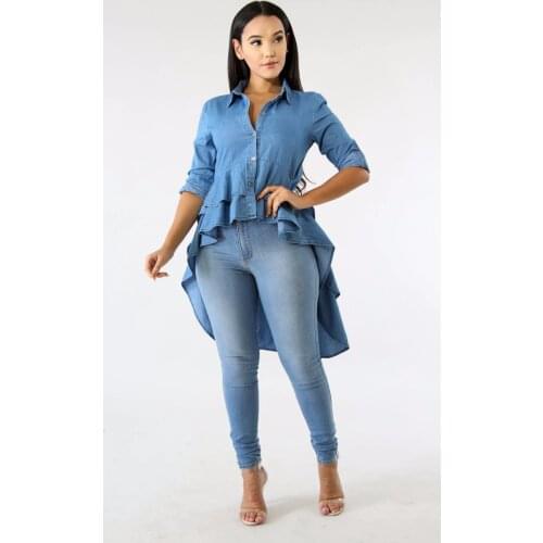 INMOTENG Womens Denim Shirts