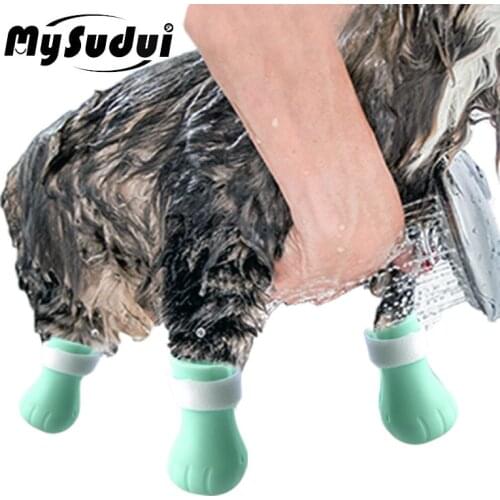 Pet Cat Grooming Tool Silicone Anti-Scratch Shoes Boots For Bath Cleaning Adjustable Cat Accessories Paw Claw Cover Protector